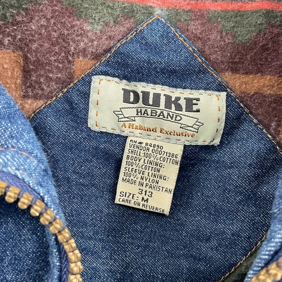 Vintage Duke Haband‎ Fleece lined Denim Jacket Size Medium - Picture 6 of 6